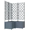 Image de vidaXL Cache-Pot de Jardin 3 pcs Gris Clair 80 x 80 x 143 cm Acier, Jardin et terrasse, Pot Moderne en Acier, résistant aux intempéries, Support Durable, déco pour Patio