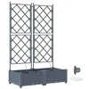 Image de vidaXL Cache-Pot de Jardin 2 pcs Gris Clair 80 x 40 x 126 cm Plastique, Jardin et Terrasse, Pot Moderne Auto-arrosant, Boîte Durable pour Plantes, Conteneur rectangulaire pour Le Patio