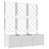 Image de vidaXL Cache-Pot de Jardin 3 pcs Blanc 120 x 40 x 143 cm Acier, Jardin et terrasse, Pot Moderne en Acier, résistant aux intempéries, Support Durable, déco pour Patio