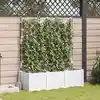 Image de vidaXL Cache-pot de jardin 3 pcs Blanc 120 x 40 x 143 cm Acier