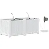 Image de vidaXL Cache-Pot de Jardin 2 pcs Blanc Acier, Bac en Acier Moderne, déco Jardin Durable, Support à Fleurs rectangulaire, Accessoires de Balcon, Jardin Urbain