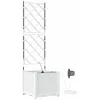 Image de vidaXL Cache-Pot de Jardin Blanc 40 x 40 x 142 cm Acier, Bac en Acier Moderne, déco Jardin Durable, Support à Fleurs rectangulaire, Accessoires de Balcon, Jardin Urbain