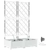 Image de vidaXL Cache-Pot de Jardin 2 pcs Blanc Acier, Bac en Acier Moderne, déco Jardin Durable, Support à Fleurs rectangulaire, Accessoires de Balcon, Jardin Urbain