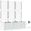 Image de vidaXL Cache-Pot de Jardin 3 pcs Blanc Acier, Bac en Acier Moderne, déco Jardin Durable, Support à Fleurs rectangulaire, Accessoires de Balcon, Jardin Urbain