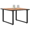 Image de vidaXL Table Basse Marron Acier, Ensemble mobilier Moderne de Jardin, Banc rectangulaire, transat extérieur, Assise résistante pour détente en terrasse