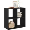 Image de vidaXL Bibliothèque Chêne noir 68,5 x 32 x 68,5 cm Bois d'ingénierie, Étagère moderne, rectangulaire en bois reconstitué, étagères ouvertes, rangement spacieux, style minimaliste, bibliothèque, bureau