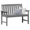 Image de vidaXL Banc de Jardin Gris Clair 120 x 59 x 88 cm HDPE, Mobilier de Jardin Moderne et Fonctionnel, chaises extérieures résistantes aux intempéries, Design Minimaliste élégant