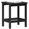 Image de vidaXL Table d'appoint Noir 38 x 38 x 46 cm Polyéthylène, Table d'appoint Moderne, extérieure et terrasse, résistante aux intempéries, Design épuré, Gain de Place stylé