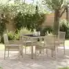 Image de vidaXL Ensemble de salle à manger pour jardin 5 pcs Beige polyrotin