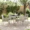 Image de vidaXL Ensemble de salle à manger pour jardin 5 pcs Gris clair