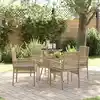 Image de vidaXL Ensemble de salle à manger pour jardin 5 pcs Beige polyrotin