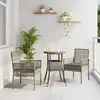 Image de vidaXL Ensemble de salle à manger pour jardin 3 pcs Gris polyrotin