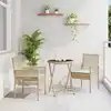 Image de vidaXL Ensemble bistro de jardin 3 pcs Beige polyrotin