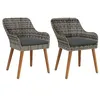 Image de vidaXL Chaise de Jardin 2 pcs Gris 62,5 x 55 x 82 cm polyrotin, Mobilier extérieur Tendance, Chaise de Jardin Moderne, Assise en rotin Confortable, Design Ergonomique, résistant aux intempéries