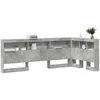 Image de vidaXL Tête de lit de Rangement Gris béton Bois d'ingénierie