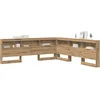 Image de vidaXL Tête de lit de Rangement avec étagère Chêne Artisanal 180 cm, Mobilier de Chambre, tête de lit rectangulaire, Solutions de Rangement, Design Compact et Pratique, Style Minimaliste
