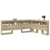 Image de vidaXL Tête de lit de Rangement Chêne Sonoma 140 cm Bois d'ingénierie, Tête de lit, Design Moderne, Solutions de Rangement, rectangulaire, Ample, Meuble Contemporain, organisateurs de Chambre