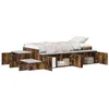 Image de vidaXL Cadre de lit avec Rangement Chêne fumé 80 cm Bois d'ingénierie, Chambre Moderne, lit rectangulaire Compact avec étagères, Plateforme Fonctionnelle, Gain de Place pour Un chez-soi Efficace