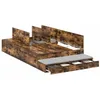 Image de vidaXL Cadre de lit avec Rangement Chêne fumé 120 cm Bois d'ingénierie, Cadre de lit Moderne rectangulaire, Stockage Durable, Design élégant et Minimaliste, en Bois de pin