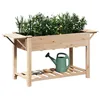 Image de vidaXL Cache-Pot de Jardin avec étagère Beige 155 x 59 x 76,5 cm, Jardin et terrasse, Joli Pot en Bois Durable, Beige pour l'extérieur, idéal pour Organiser Vos Plantes