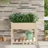 Image de vidaXL Cache-pot de jardin avec étagère Beige 90 x 90 x 76,5 cm