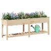 Image de vidaXL Cache-Pot de Jardin avec étagère Beige 203,5 x 53 x 76,5 cm, Jardin et terrasse, jardinière Moderne en Bois Beige, déco Durable, Style Minimaliste et Polyvalent