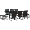 Image de vidaXL Ensemble de Salle à Manger pour Jardin 11 pcs Noir Acier, Ensemble de Jardin Al Fresco, mobilier Moderne, Patio Contemporain pour Votre extérieur, Style épuré