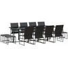 Image de vidaXL Ensemble de Salle à Manger pour Jardin 13 pcs Noir Acier, Dîner en Plein air, Ensembles Modernes pour Patio, Meubles de Jardin, Table extérieure, Style Contemporain