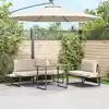 Image de vidaXL Ensemble de salle à manger pour jardin 3 pcs Taupe Acier