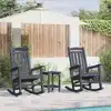 Image de vidaXL Chaise à bascule 2 pcs Bleu marine 92 x 70 x 108 cm