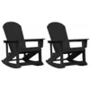 Image de vidaXL Chaises Berçantes Adirondack 2 pcs Noir HDPE, Mobilier de Jardin et terrasse, Ensemble Lounge Traditionnel, Rocking Confortable, sièges élégants