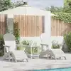 Image de vidaXL Chaise de jardin 3 pcs Blanc Polyéthylène