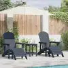 Image de vidaXL Chaise de jardin 3 pcs Bleu marine Polyéthylène