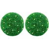 Image de Boules de buis artificielles avec lumières LED 2 pcs vert 45 cm