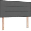 Image de vidaXL Tête de lit Gris foncé 90 cm Tissu, Tête de lit réglable, Design Moderne, rembourré, Solide, Touche Chic pour Une Chambre contemporaine