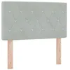 Image de vidaXL Tête de lit avec tête de lit Gris Clair 80 cm Cuir synthétique, Tête de lit rectangulaire Moderne, rembourrée en Simili Cuir, Accessoire déco pour lit