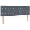 Image de vidaXL Tête de lit avec tête de lit Gris foncé 144 cm Cuir synthétique, Tête de lit rectangulaire Moderne, rembourrée en Simili Cuir, Accessoire déco pour lit