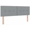 Image de vidaXL Tête de lit réglable en Hauteur Gris Clair 160 cm Tissu