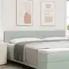 Image de vidaXL Tête de lit Gris clair 200 cm Velours