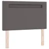 Image de vidaXL Tête de lit LED Gris 90 cm Cuir synthétique, Sommiers réglables, Forme rectangulaire, Meuble Moderne, éclairage intégré, améliorations stylées pour la déco de Chambre