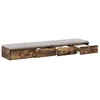 Image de vidaXL Tiroirs de lit avec tiroir Chêne fumé 135 x 36,5 x 16,5 cm, Mobilier de Chambre Minimaliste, Rangement stylé, Solution spacieuse, boîte en Bois Durable, Design Gain de Place