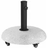 Image de vidaXL Pied de Parasol 21kg Gris Clair Béton Rond, Socle de Parasol Rond, Moderne, Robuste, et Mobile pour Jardin et terrasse, Parfait pour l'ombre