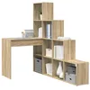 Image de vidaXL Bureau d'angle Chêne Sonoma 101,5 x 149,5 x 149,5 cm, Bureau d'angle Moderne, Table compacte pour ordi, Espace de Travail, écriture et Rangement à la Maison