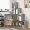 Image de vidaXL Bureau d'angle Gris Sonoma 101,5 x 149,5 x 149,5 cm