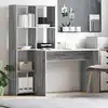 Image de vidaXL Bureau Gris Sonoma 138,5 x 55 x 143 cm Bois d'ingénierie