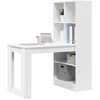 Image de vidaXL Bureau avec étagère Blanc 122 x 67 x 145 cm Bois d'ingénierie, Bureau Moderne pour Maison, Bureau Compact, Rangement Pratique, Style Sympa, Travail agréablement
