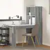 Image de vidaXL Bureau Gris Sonoma 122 x 67 x 145 cm Bois d'ingénierie