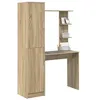 Image de vidaXL Bureau avec Rangement 2 pcs Chêne Sonoma 78.5 x 37 x 154.5 cm, Bureau Moderne, Design rectangulaire, Meuble de Rangement, Espace de Travail Fonctionnel, Set en Bois Compact.