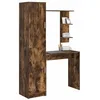 Image de vidaXL Bureau avec Rangement 2 pcs Chêne fumé 78.5 x 37 x 154.5 cm, Bureau Moderne, Design rectangulaire, Meuble de Rangement, Espace de Travail Fonctionnel, Set en Bois Compact.