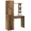 Image de vidaXL Bureau avec Rangement 2 pcs Bois Ancien 78.5 x 37 x 154.5 cm, Bureau Moderne, Design rectangulaire, Meuble de Rangement, Espace de Travail Fonctionnel, Set en Bois Compact.